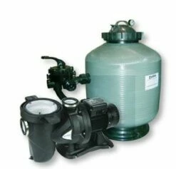 ZZFVS24/EUP071 | 24” (600mm) Vision Side Mount Filter, Valve, Sand & 0.75hp Euroswim 1 Ph Pump (14m³/hr @ 10 M Head)